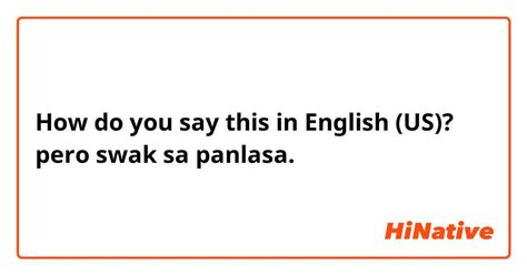 Panlasa in English .